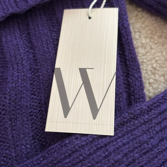 Worthington Purple Ribbed Off-Shoulder Sweater Women’s size small NWT - Picture 3 of 8